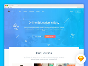 Learn Anything Landing Page Sketch Template