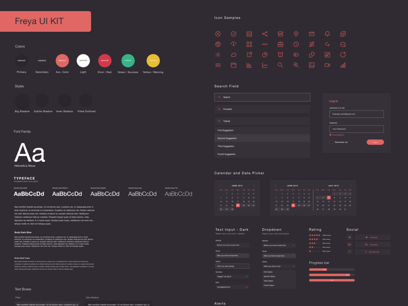 freya web ui kit freebie download sketch resource sketch repo