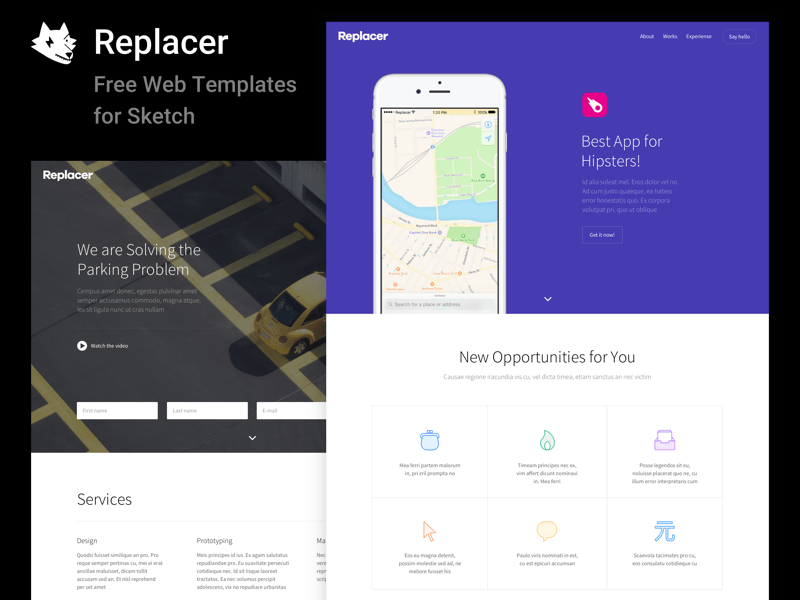 sketch website template