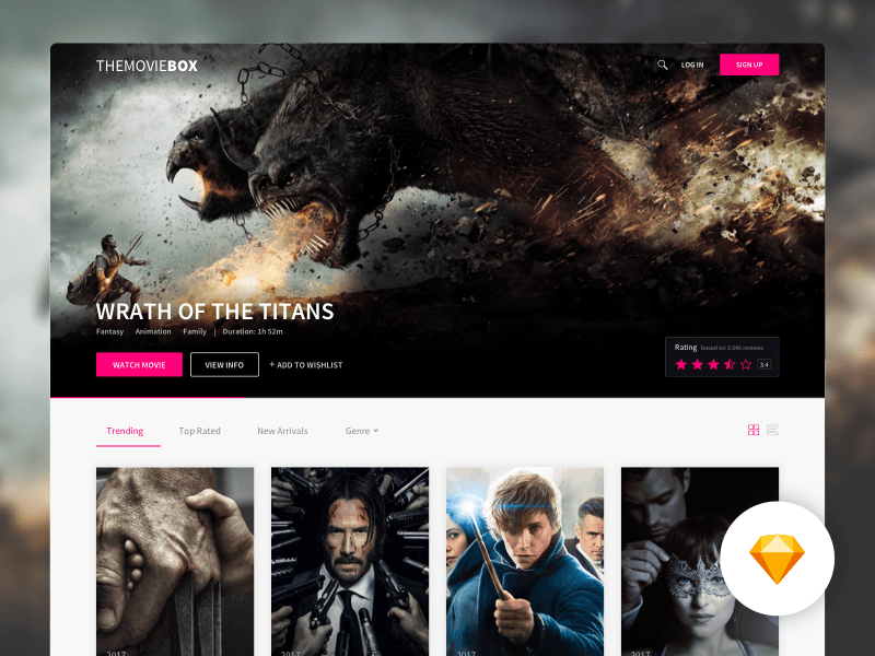 themoviebox movies website template freebie download sketch
